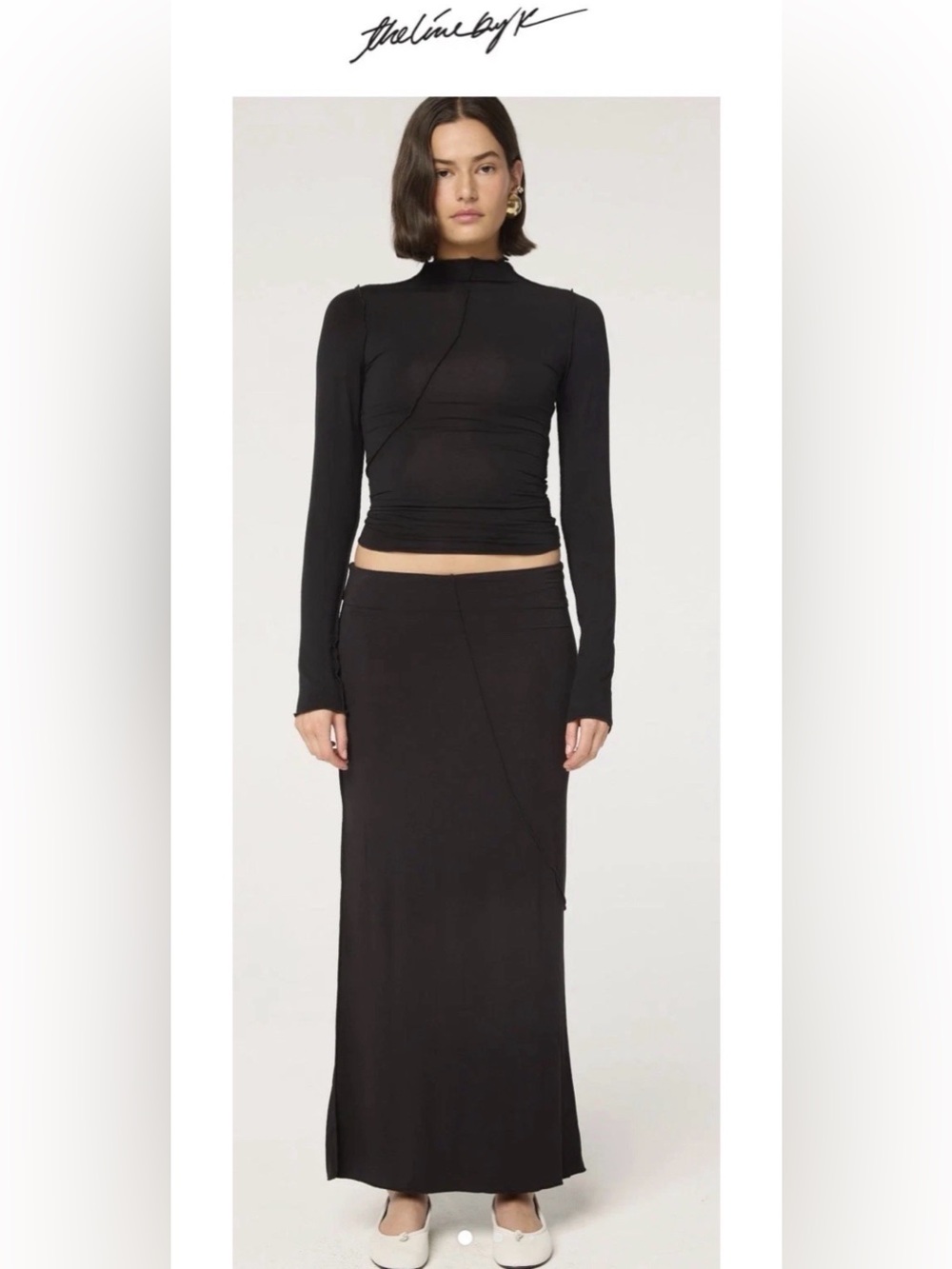 The Line by K ~ Vana Jersey Stretch Maxi Skirt Black NWT Small